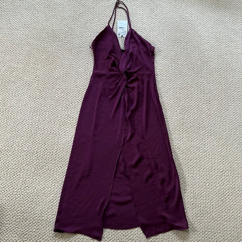 DEEP PURPLE ZARA silk dress